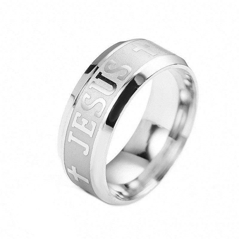 Bague Jรฉsus argentรฉ