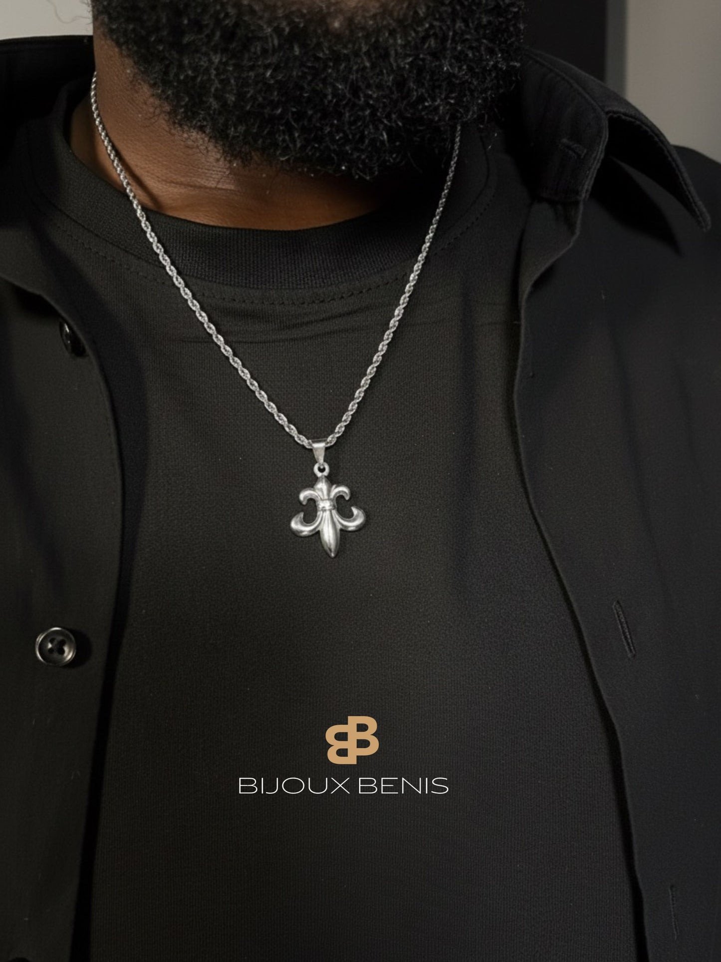 Chaîne Fleur de Lys – Argent – 3,3 mm – Acier inoxydable